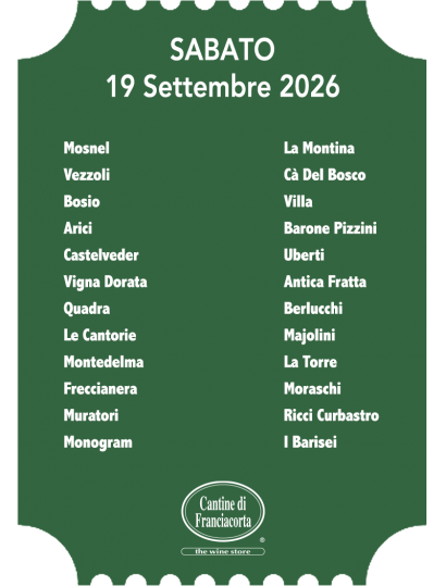 Sabato 19 Settembre 2026